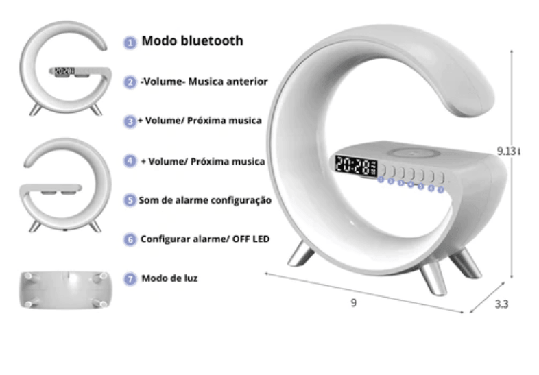 SpectraCharge® - Seu Despertador LED RGB com Carregamento por Indução para Todos os Telefones com Suporte a Carregamento Sem Fio - Universe Shopping