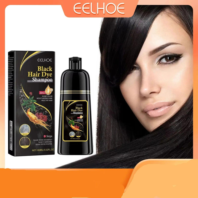 Shampoo EELHOE 3 em 1 Cabelo Forte e Escuro - Crescimento, Nutrição e Cobertura de Cabelos Grisalhos