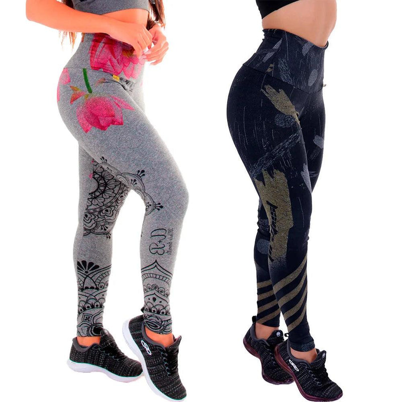 Legging Mescla Sublimada Premium - Estampas Camuflada e Estrela (Zero Transparência) - Compre 1, Ganhe 1 - Universe Shopping