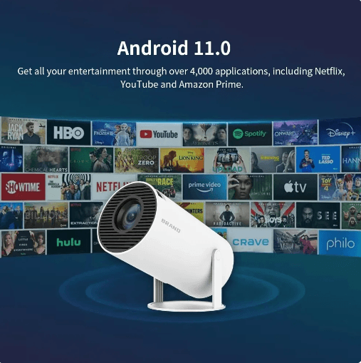 Movie Beam4K Portátil - Projetor de Cinema em Casa com Android 11 e WiFi 6