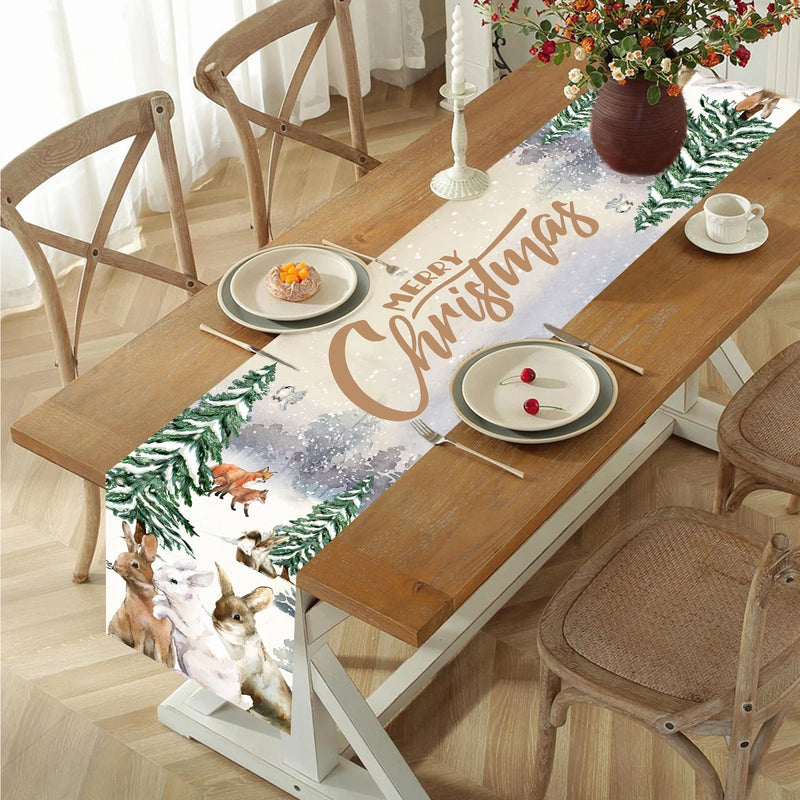 Caminho de Mesa Natalino - Decoração Merry Christmas para Mesa de Jantar