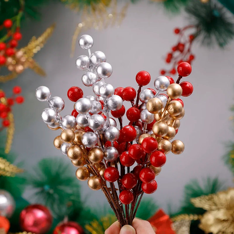 Frutinhas Decorativas de Natal - Berries Mágicas para Árvore e Guirlanda