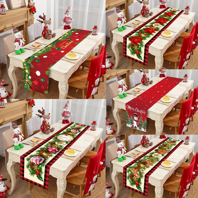 Caminho de Mesa Natalino - Decoração Merry Christmas para Mesa de Jantar