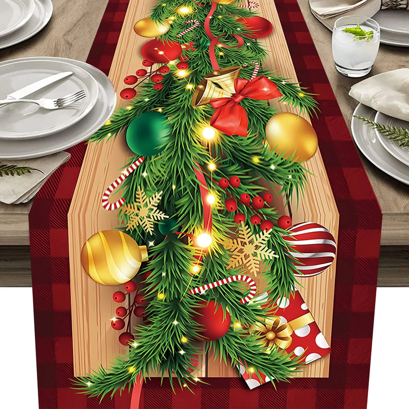 Caminho de Mesa Natalino - Decoração Merry Christmas para Mesa de Jantar