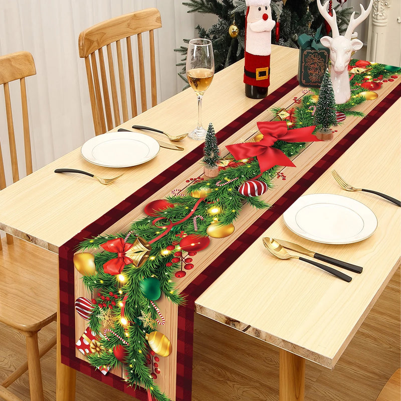 Caminho de Mesa Natalino - Decoração Merry Christmas para Mesa de Jantar