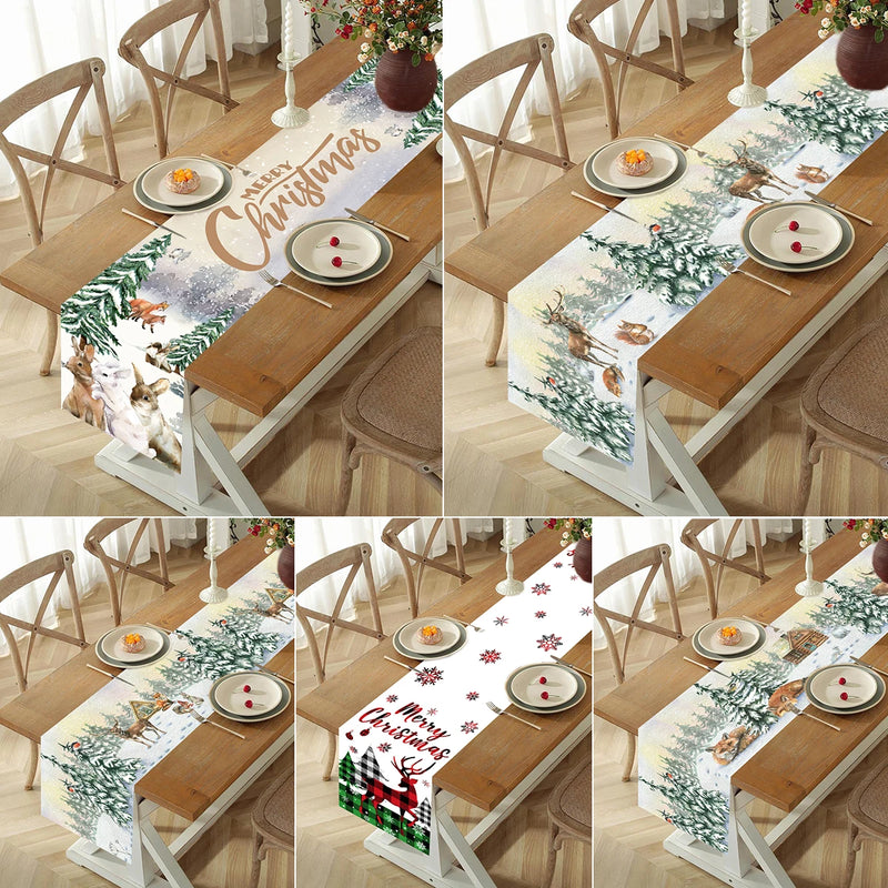 Caminho de Mesa Natalino - Decoração Merry Christmas para Mesa de Jantar