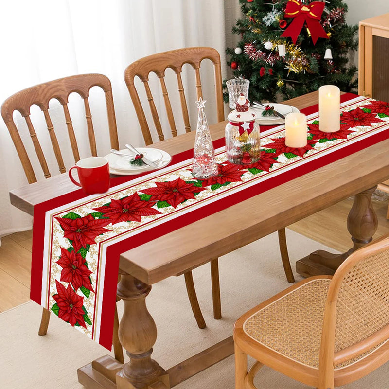 Caminho de Mesa Natalino - Decoração Merry Christmas para Mesa de Jantar