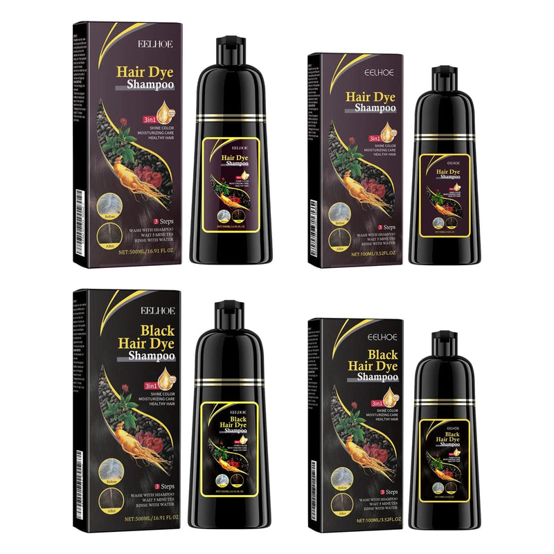 Shampoo EELHOE 3 em 1 Cabelo Forte e Escuro - Crescimento, Nutrição e Cobertura de Cabelos Grisalhos