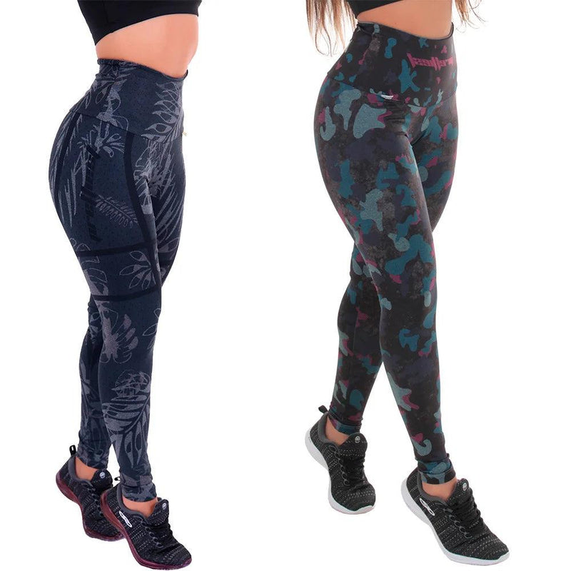 Legging Mescla Sublimada Premium - Estampas Camuflada e Estrela (Zero Transparência) - Compre 1, Ganhe 1 - Universe Shopping