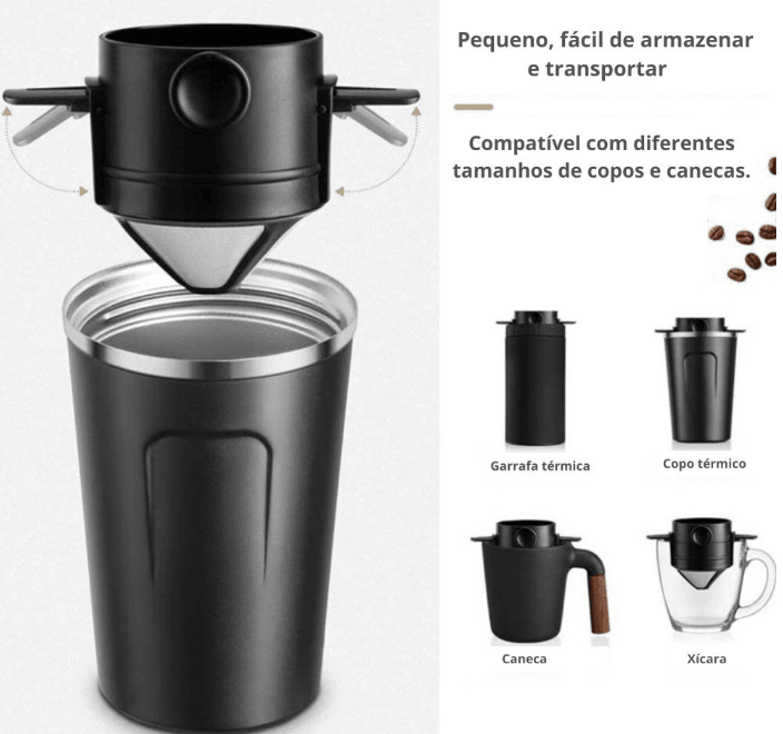 Filtro de Café em Aço Inox Mini, Portátil e Inovador para sua Caneca! CoffeFilter - Universe Shopping