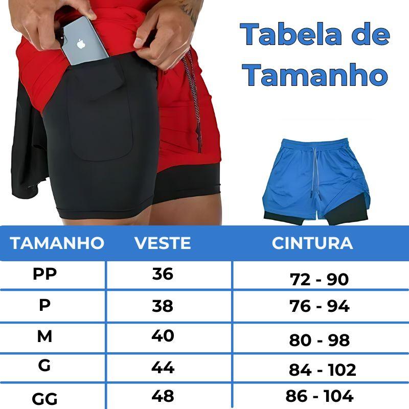 Shorts Masculino DualPro: Secagem Rápida e Performance Esportiva com Camada Dupla e Suporte para Celular - Universe Shopping